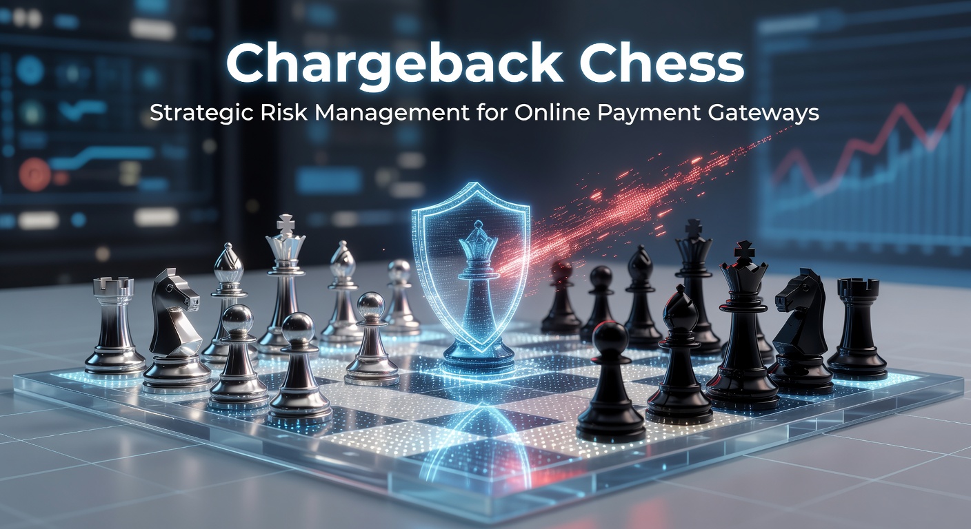 Digital chessboard representing strategic chargeback battles in online payments, with payment gateway icons as pieces