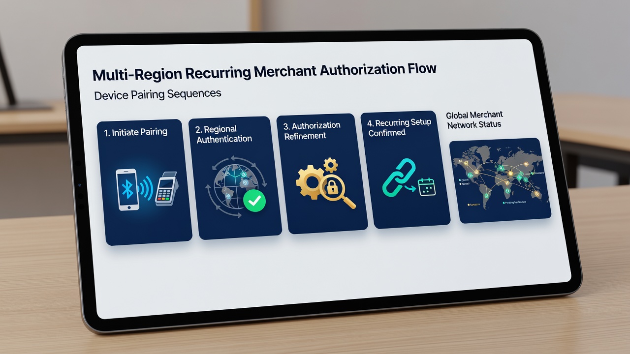 Flowchart illustrating multi-region device pairing and authorization refinement process