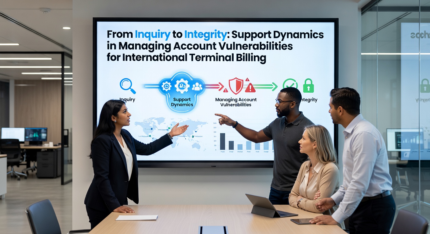 Support teams reviewing international terminal billing workflows and account vulnerability indicators