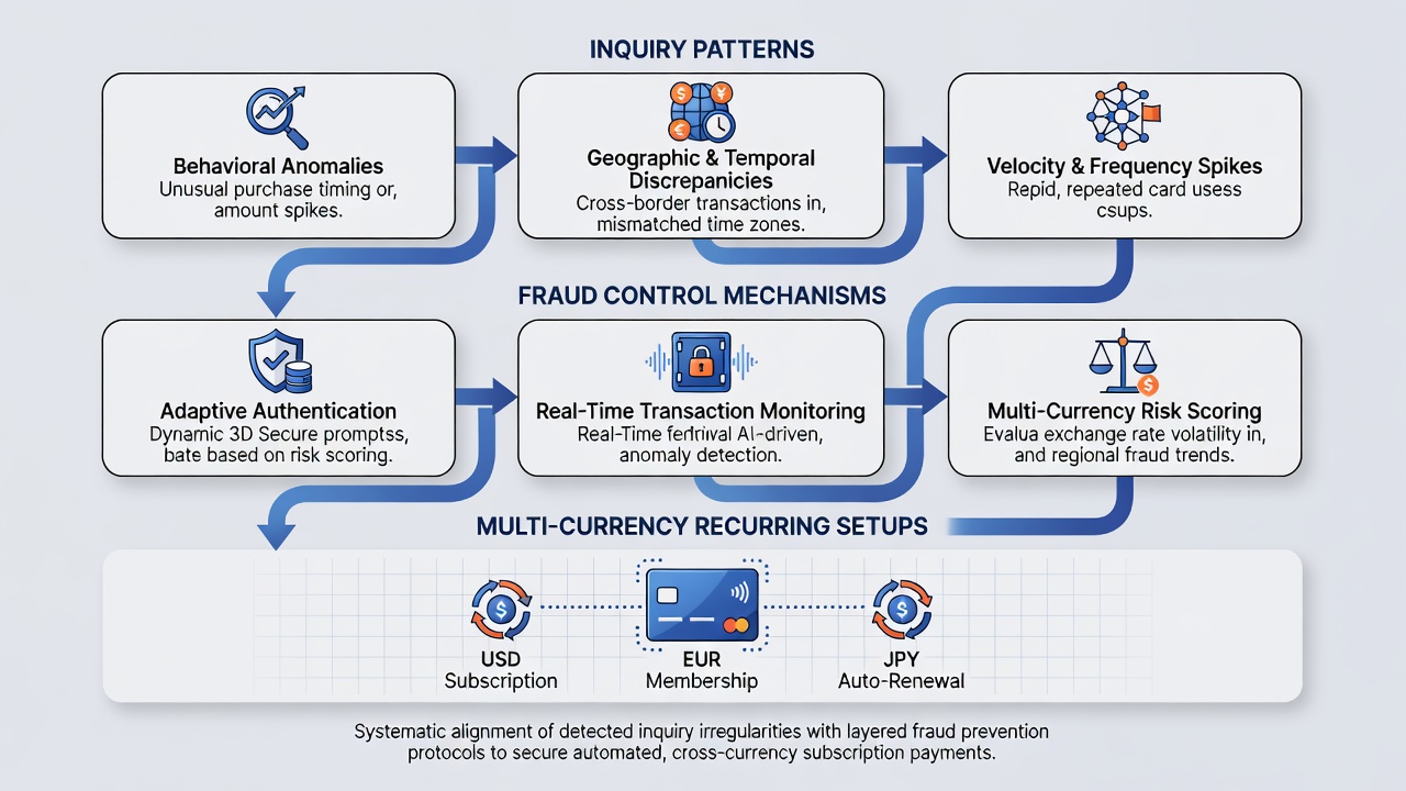 Flowchart illustrating multi-currency fraud control adjustments based on support inquiry data