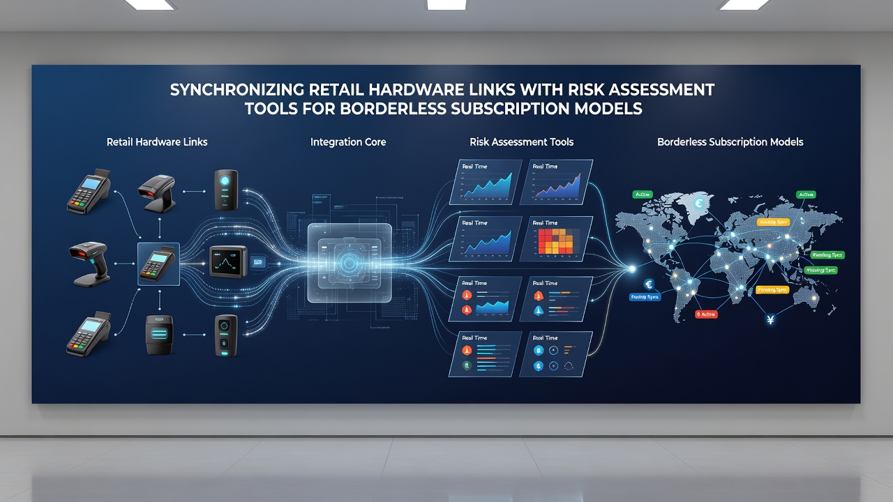 Risk assessment dashboard displaying synchronized data streams from multiple retail devices across international borders