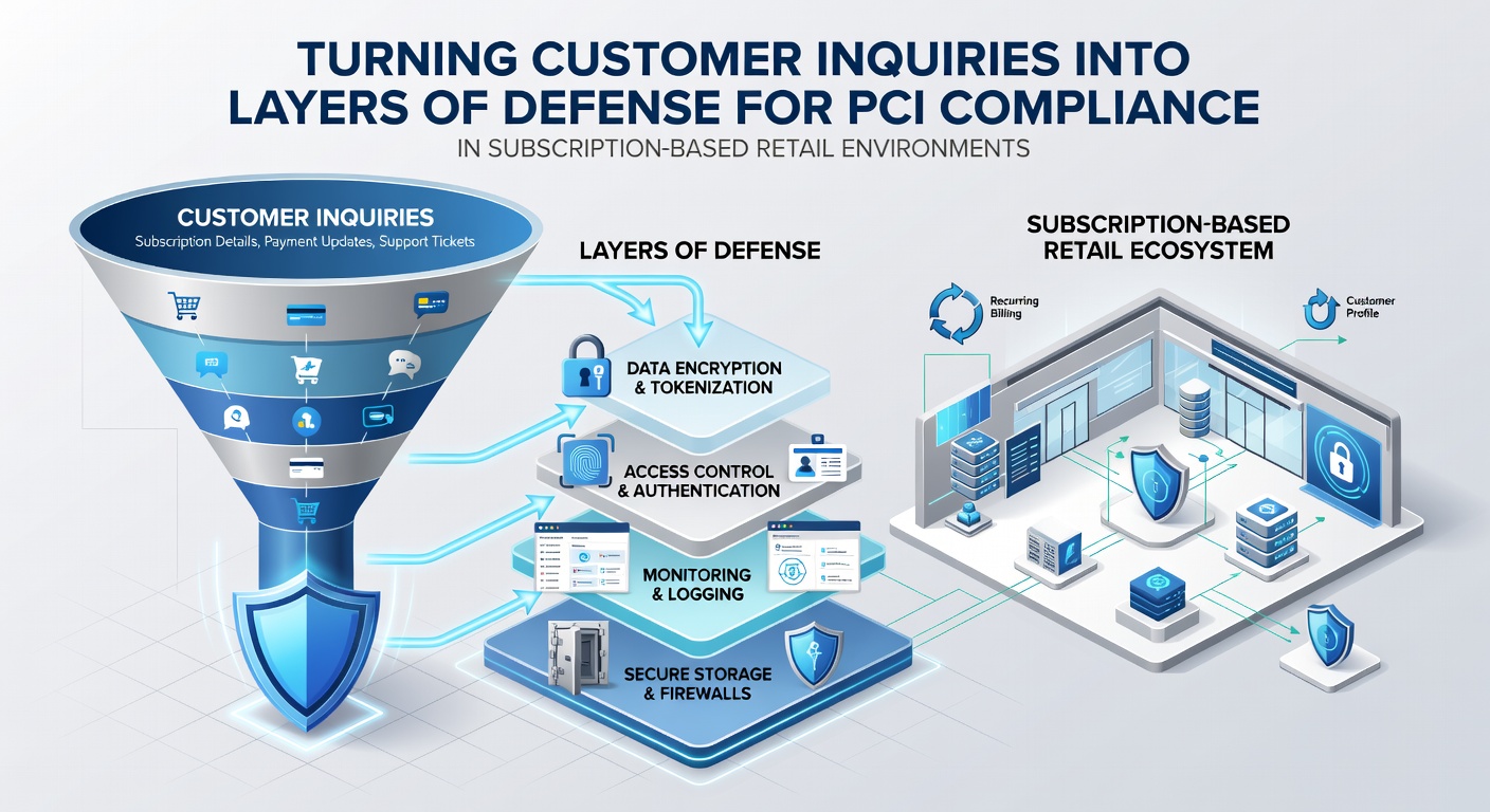 Secure data flow from customer support queries into layered PCI compliance monitoring architecture